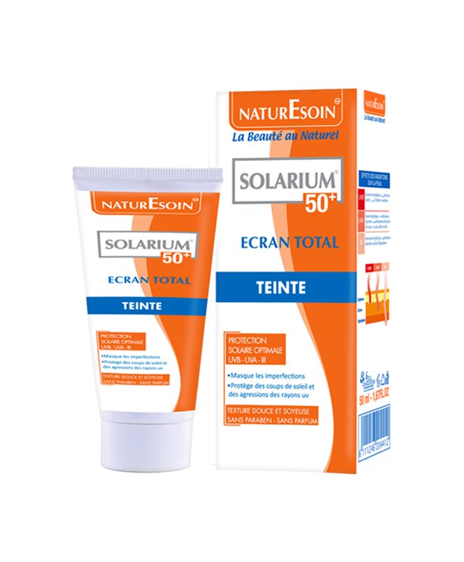 NATURE SOIN SOLARIUM 50+ ECRAN TOTAL TEINTE 50ML